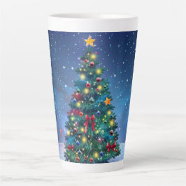 Festive Christmas Tree with Cozy Winter Design gif Latte Mok