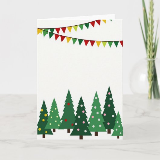 Festive Christmas Trees Card Kaart (Voorkant)