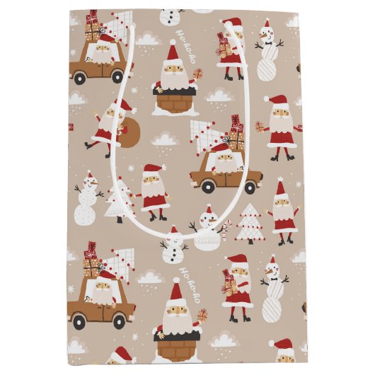 Festive Christmas Winter Medium Cadeauzakje (Voorkant)