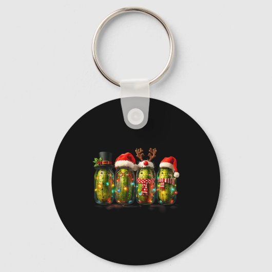 Festive Ckle Jar Meme Christmas Lights Santa Hat X Sleutelhanger (Voorkant)