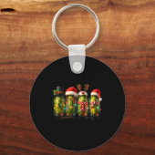 Festive Ckle Jar Meme Christmas Lights Santa Hat X Sleutelhanger (Voorkant)