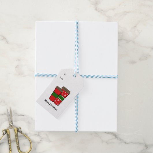 Festive Coffee Beverges Cadeaulabel (Met Touw)