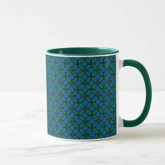Festive Coffee-Mok, kerstHolly Pattern Mok (Rechts)