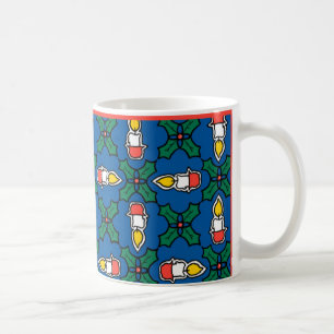 Festive Coffee Mok, Kerstmis Holly en kaarsen Koffiemok