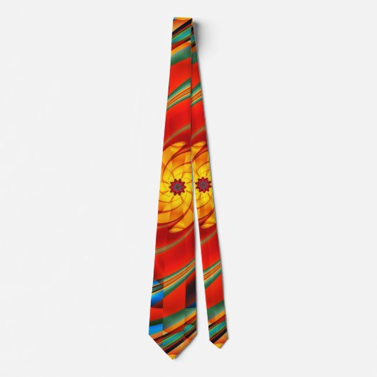Festive Colorful Abstract Spiral Art Stropdas (Voorkant)