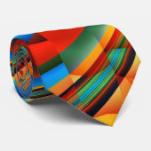 Festive Colorful Abstract Spiral Art Stropdas (Opgerold)