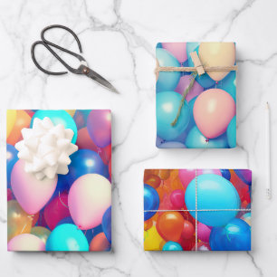 Festive Colorful Balloon Inpakpapier Vel