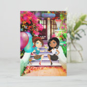 Festive Colorful Housewarming Party Invitation Kaart (Staand voorkant)