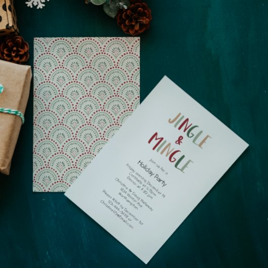 Festive Colorful Kerstmis Jingle en Mingle Kaart