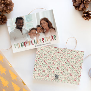 Festive Colorful Kerstmis - Volledige foto Feestdagenkaart