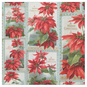 Festive Colorful Poinsettias Stof