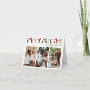 Festive Colorful Prettige feestdagen Folded Three Kaart