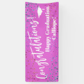 Festive Confetti Gefeliciteerd Afstuderen Spandoek (Verticaal)