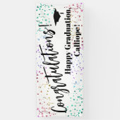 Festive Confetti Gefeliciteerd Afstuderen Spandoek (Verticaal)