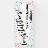 Festive Confetti Gefeliciteerd, we vieren feest Spandoek (Verticaal)