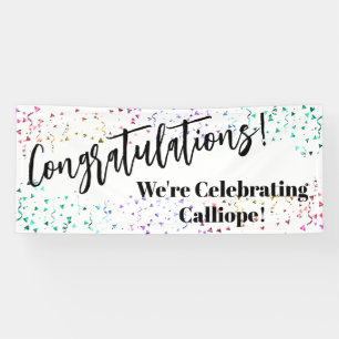 Festive Confetti Gefeliciteerd, we vieren feest Spandoek