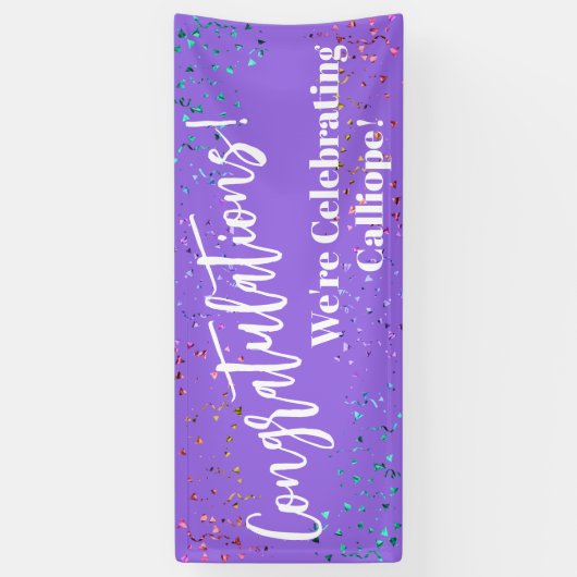 Festive Confetti Gefeliciteerd, we vieren feest Spandoek (Verticaal)