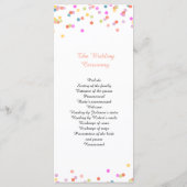 Festive Confetti Mariage programme de cérémonie (Dos)