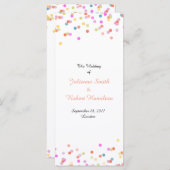 Festive Confetti Mariage programme de cérémonie (Devant / Derrière)