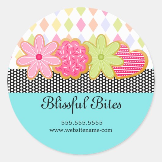 Festive Cookies Dessert Ronde Sticker (Voorkant)