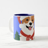 Festive Corgi Mug de vacances (Devant gauche)
