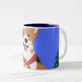 Festive Corgi Mug de vacances (Devant droit)