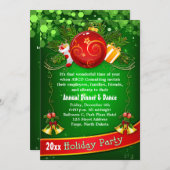 Festive Corporate Holiday Party Uitnodiging (Voorkant / Achterkant)