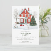 Festive Country Holiday Christmas Party Invitation (Debout devant)