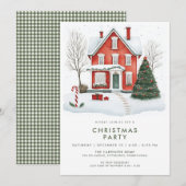 Festive Country Holiday Christmas Party Invitation (Devant / Derrière)