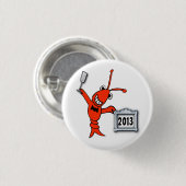 Festive Crawfish Lobster 2013 Nieuwjaar Button (Voorkant /achterkant)
