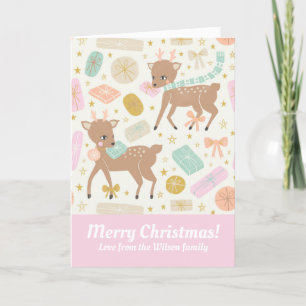 Festive Cream Reindeer Illustratie Holi Feestdagen Kaart