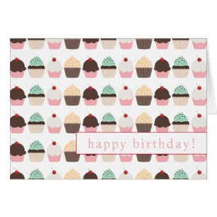 Festive Cupcake Happy Birthday Kaart
