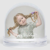 Festive Custom Merry Christmas Script Photo Sneeuwbol (Achterkant)