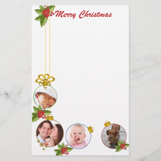 Festive Custom Photos-kerstfeestartikelen Briefpapier (Voorkant)