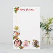 Festive Custom Photos-kerstfeestartikelen Briefpapier (Staand voorkant)