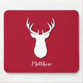 Festive Cute Deer Trophy Pattern Muismat (Voorkant)