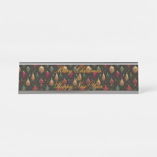 Festive Damask Bureau Naambordje (Voorkant)