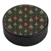 Festive Damask  Hockey Puck (3/4)