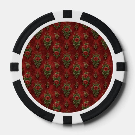 Festive Damask  Poker Chips (Voorkant)