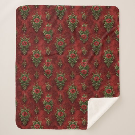 Festive Damask  Sherpa Deken (Voorkant)