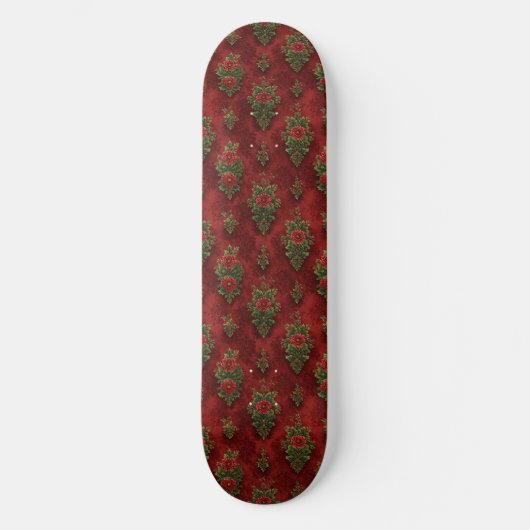 Festive Damask  Skateboard (Voorkant)
