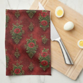 Festive Damask  Theedoek (Quarter Fold)