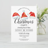 Festive de Noël santa chapeau Invitation (Debout devant)