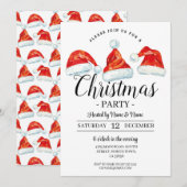 Festive de Noël santa chapeau Invitation (Devant / Derrière)