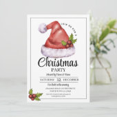Festive de Noël santa chapeau Invitation (Debout devant)
