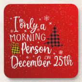 Festive December 25 Morning Person Drink Bier Onderzetter (Voorkant)