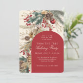 Festive Deck the Halls Tree Trimming Party  Kaart (Staand voorkant)