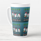 Festive dogs Christmas pattern - cute hoiiday dogs Latte Mok (Linkerhoek)