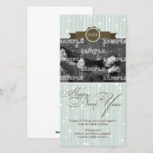 Festive Dotée Stripes Nouvel An Carte photo de vac (Devant / Derrière)