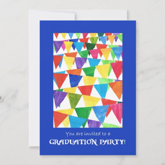 Festive drapeaux Graduation Party Invitation (Devant)